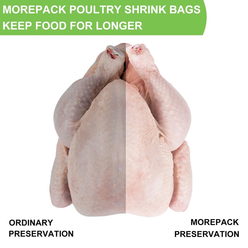 Morepack Poultry Shrink Bags,100 Pack 10x16 Inches Clear Poultry Heat Shrink Bags Freezer With 100 Zip Ties for Chickens,Rabbits - Image 5